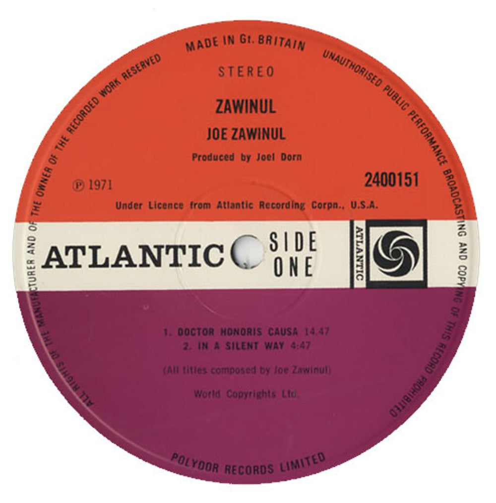 Joe Zawinul Zawinul - EX UK vinyl LP album (LP record) JZWLPZA441615