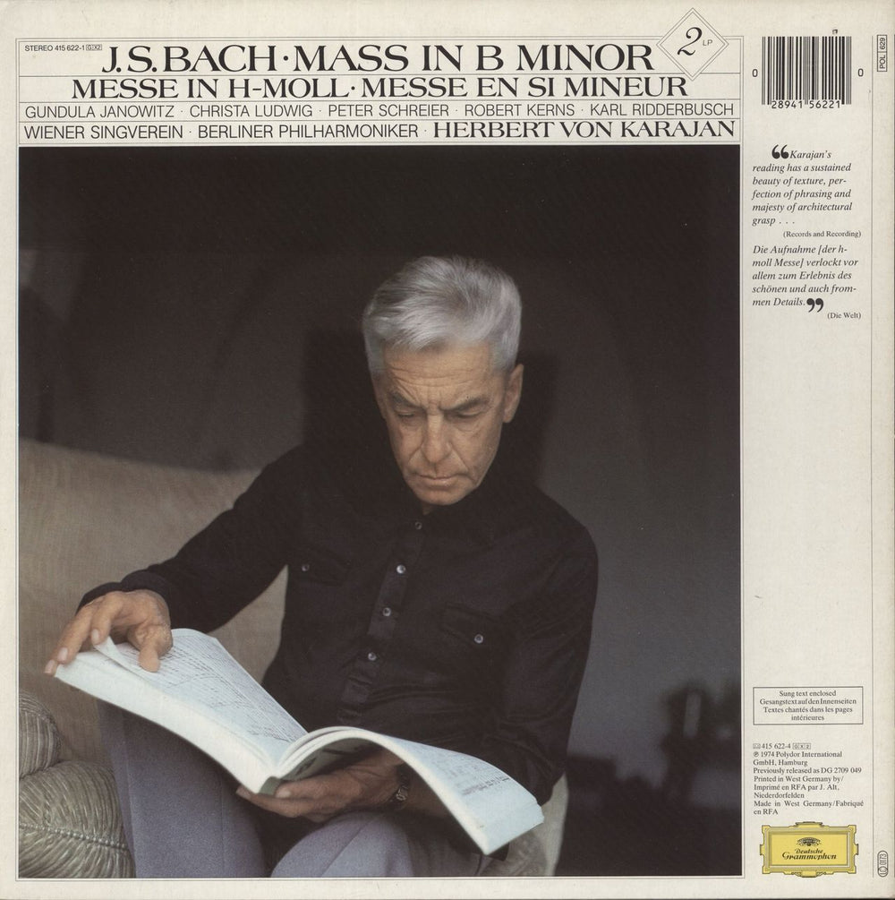 Johann Sebastian Bach Bach: H-Moll-Messe German 2-LP vinyl record set (Double LP Album)