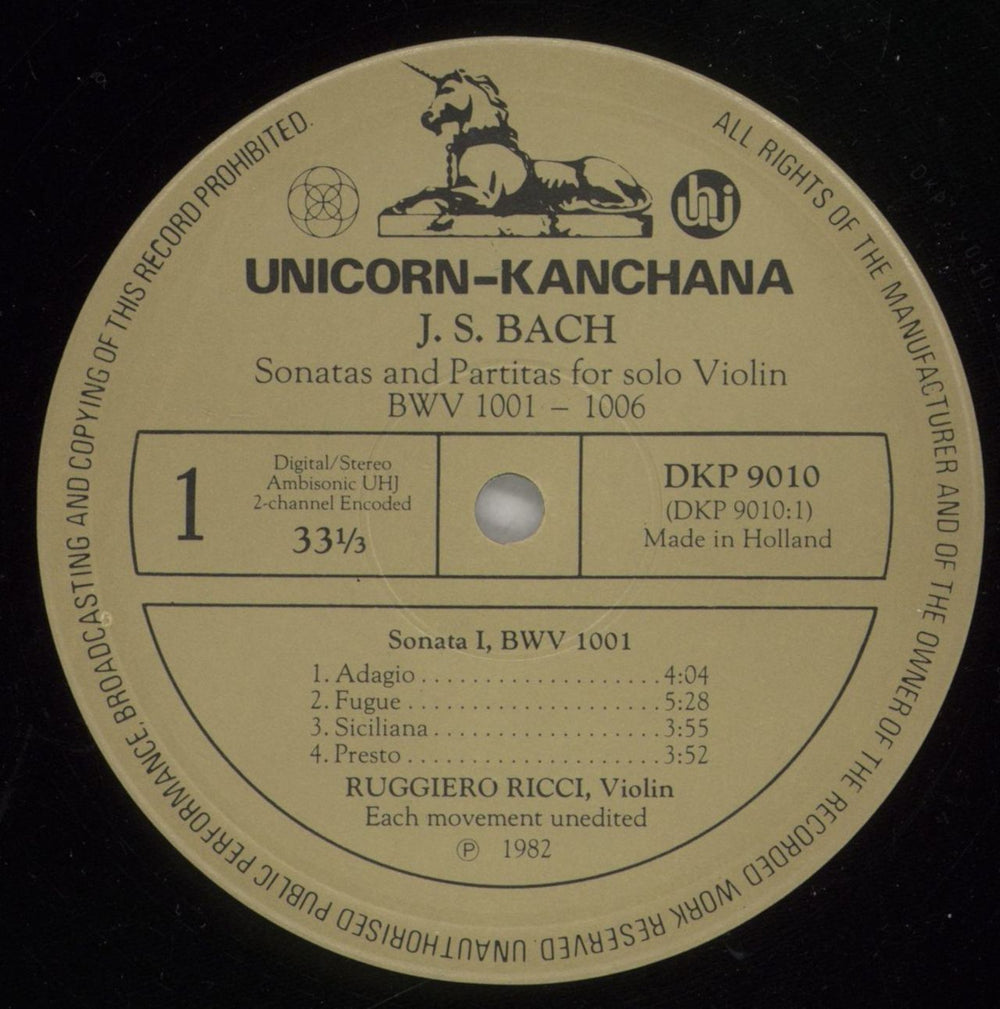 Johann Sebastian Bach Bach: The Complete Sonatas And Partitas For Solo Violin Dutch Vinyl Box Set JHHVXBA880249