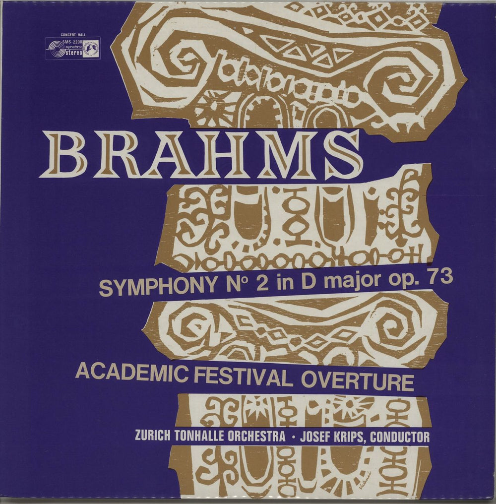 Johannes Brahms Symphony No. 2 in D Major / Academic Festival Overture UK vinyl LP album (LP record) SMSC-2208