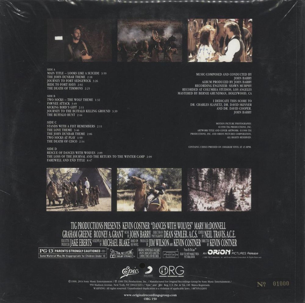 John Barry (Composer) Dances With Wolves [Original Motion Picture Soundtrack] US 2-LP vinyl record set (Double LP Album) JBY2LDA862240