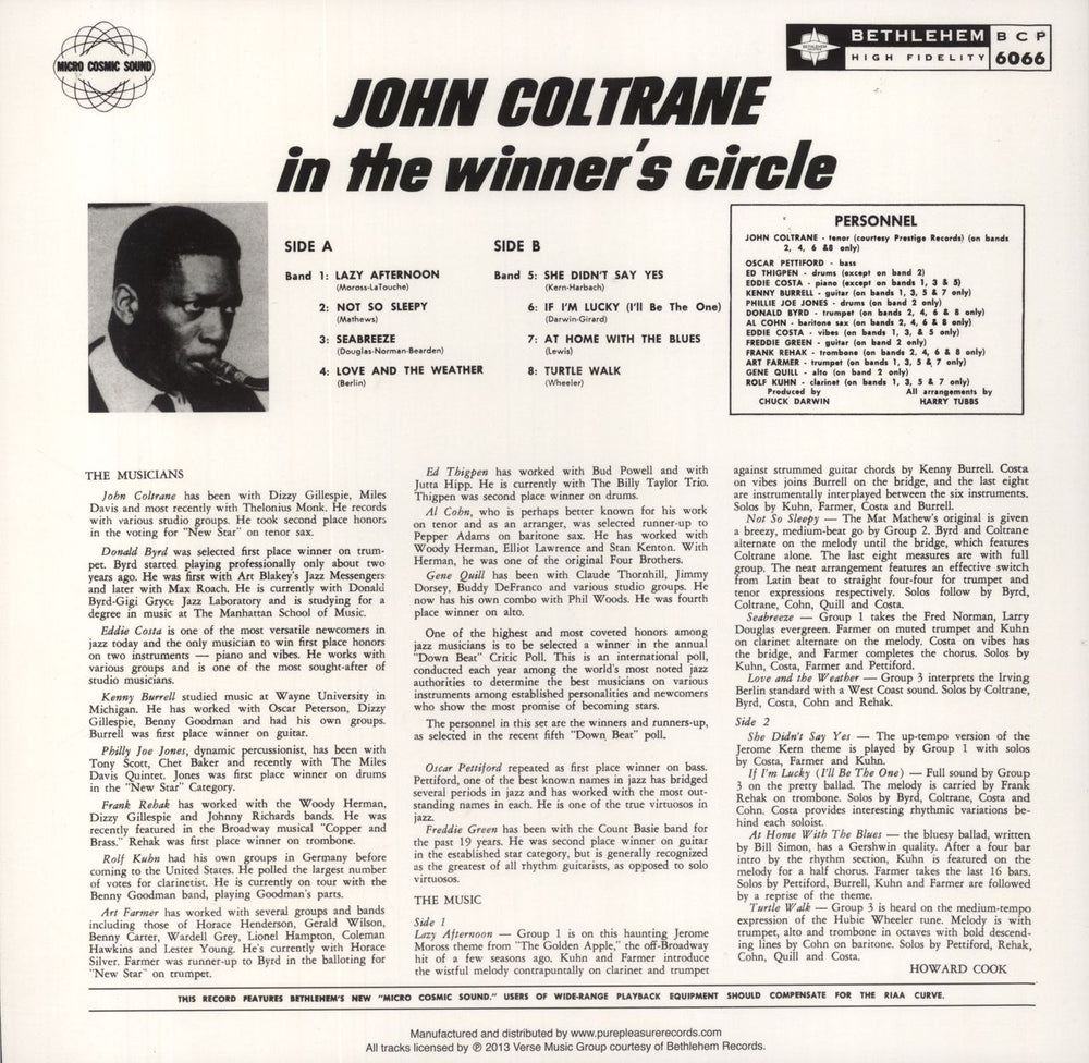 John Coltrane John Coltrane In The Winners Circle US vinyl LP album (LP record)