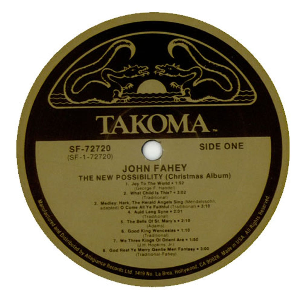 John Fahey The New Possibility: John Fahey's Guitar Soli Christmas Album US vinyl LP album (LP record) J-FLPTH515976