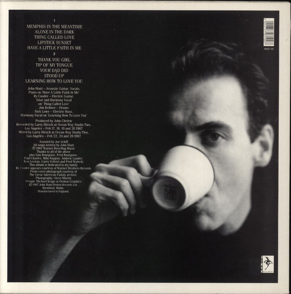 John Hiatt Bring The Family UK vinyl LP album (LP record) 5014757031007