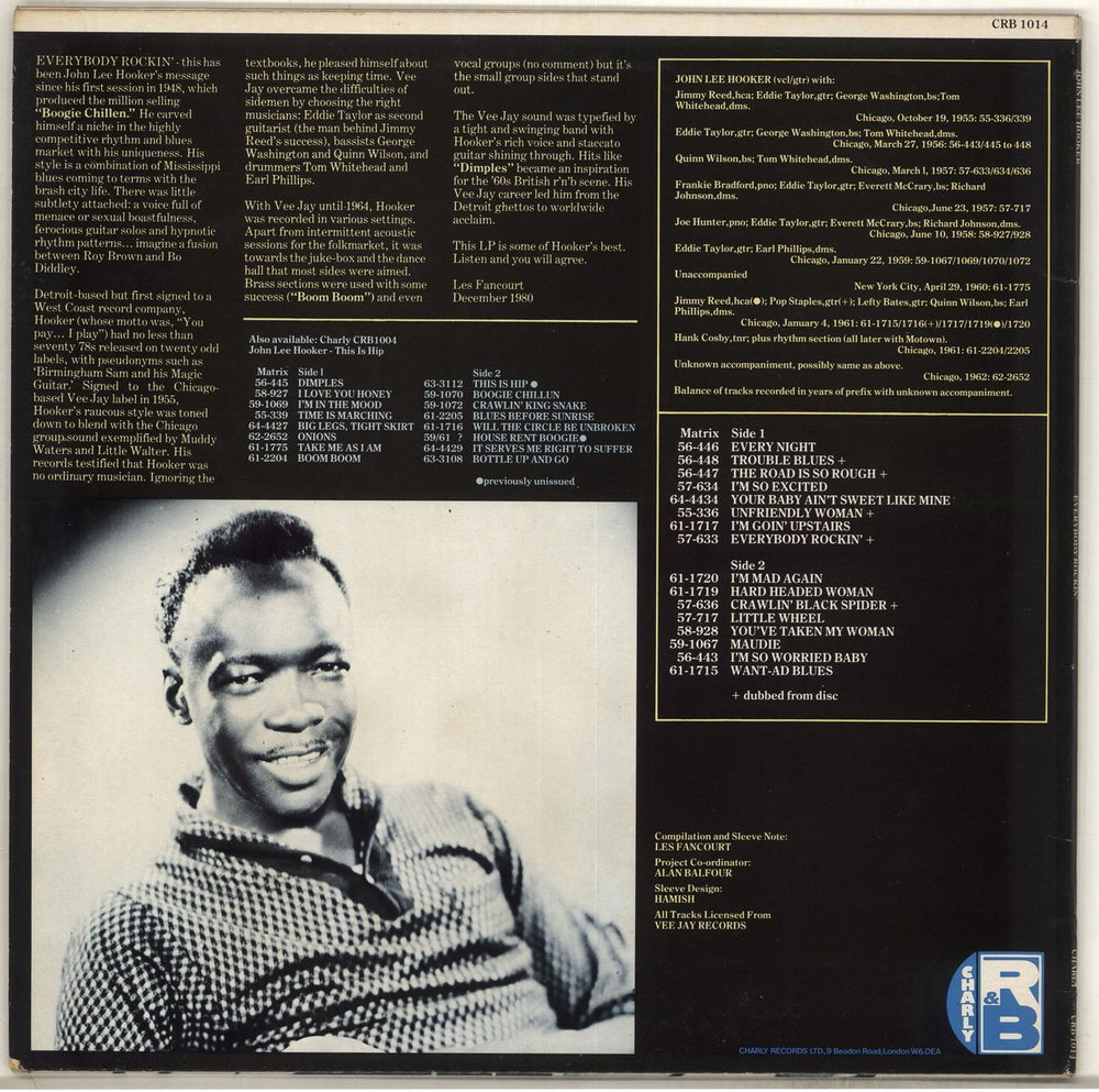 John Lee Hooker Everybody Rockin' UK vinyl LP album (LP record)
