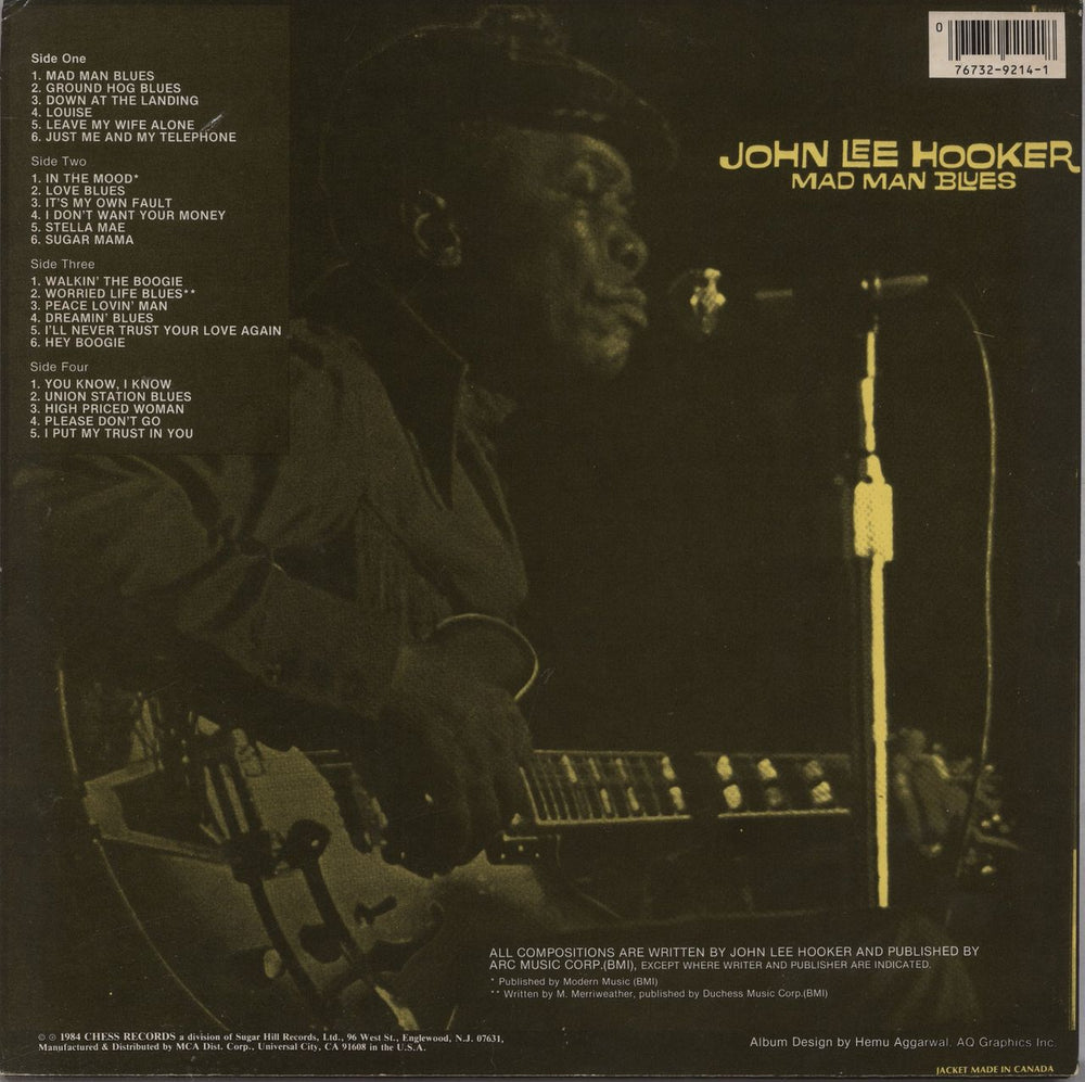John Lee Hooker Mad Man Blues US 2-LP vinyl record set (Double LP Album)