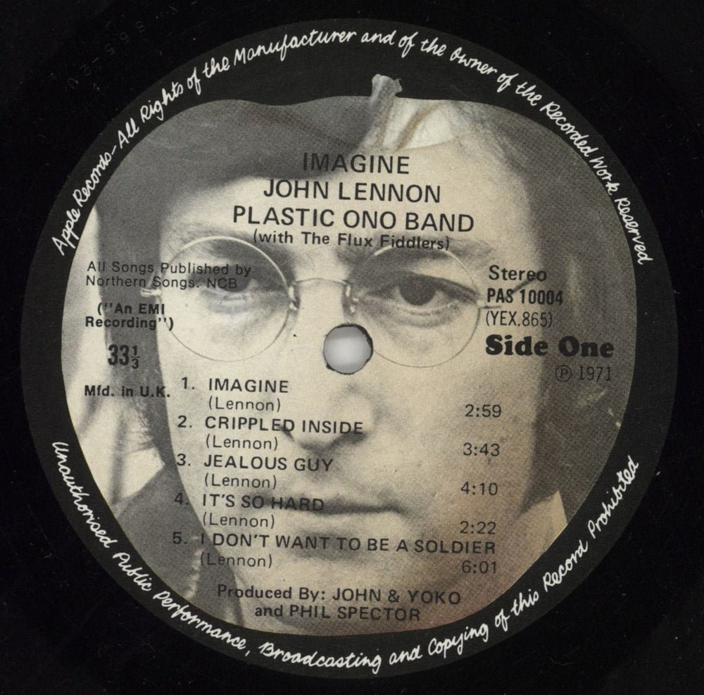 John Lennon Imagine + Poster UK vinyl LP album (LP record) LENLPIM228295