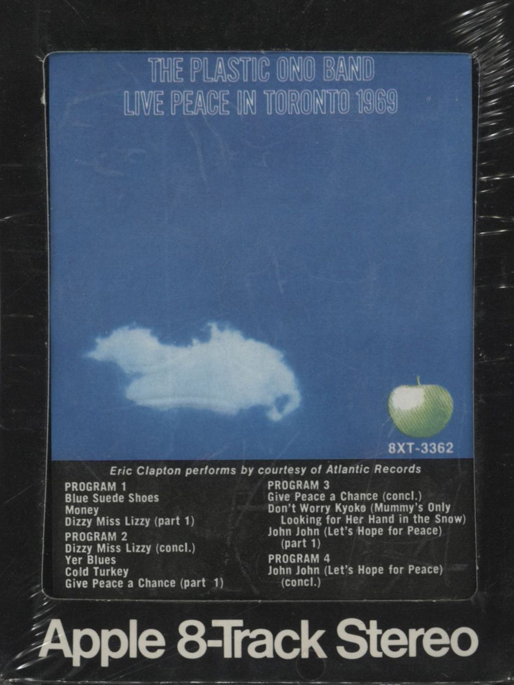 John Lennon Live Peace In Toronto 1969 US 8-track cassette 8XT-3362