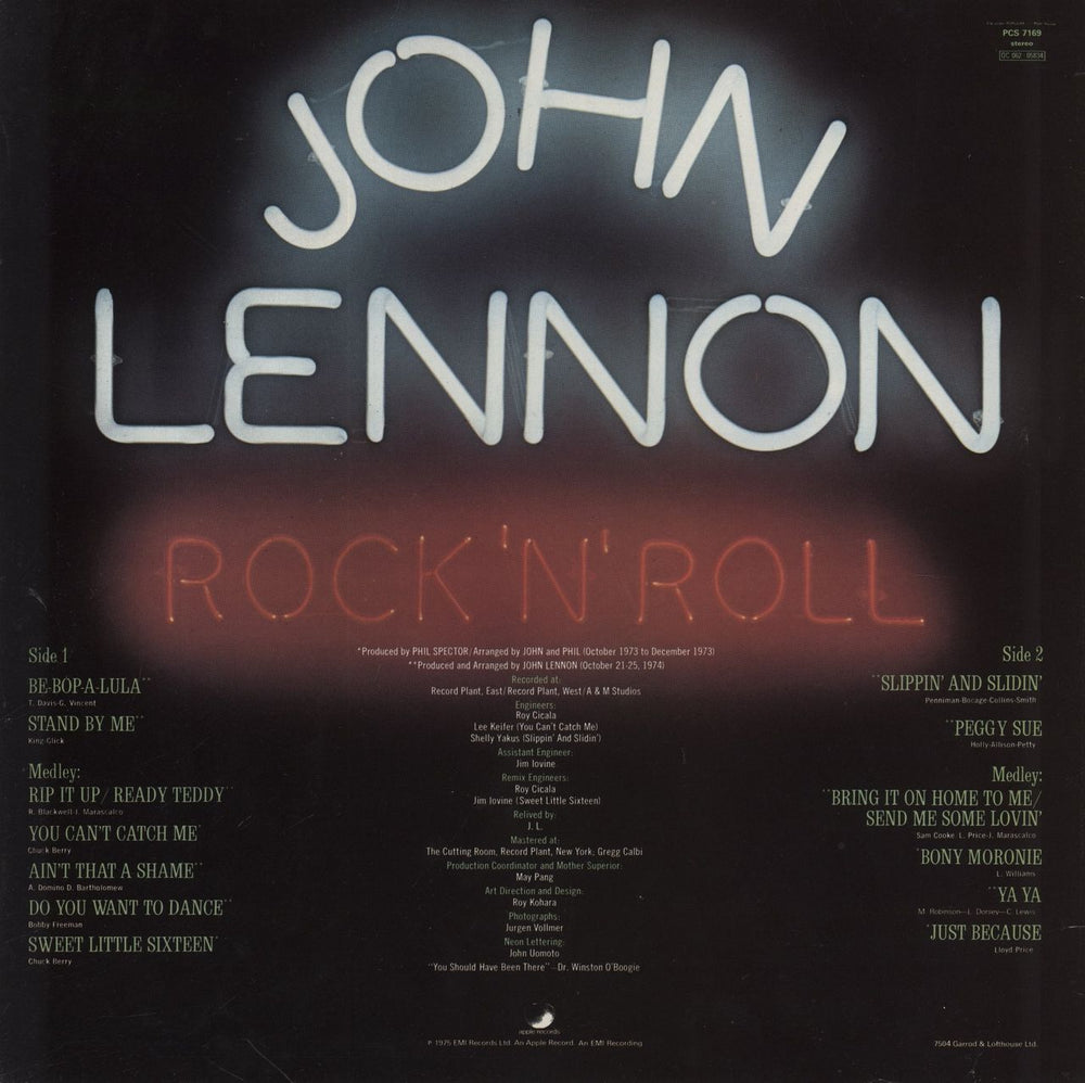 John Lennon Rock 'n' Roll - 2nd UK vinyl LP album (LP record)