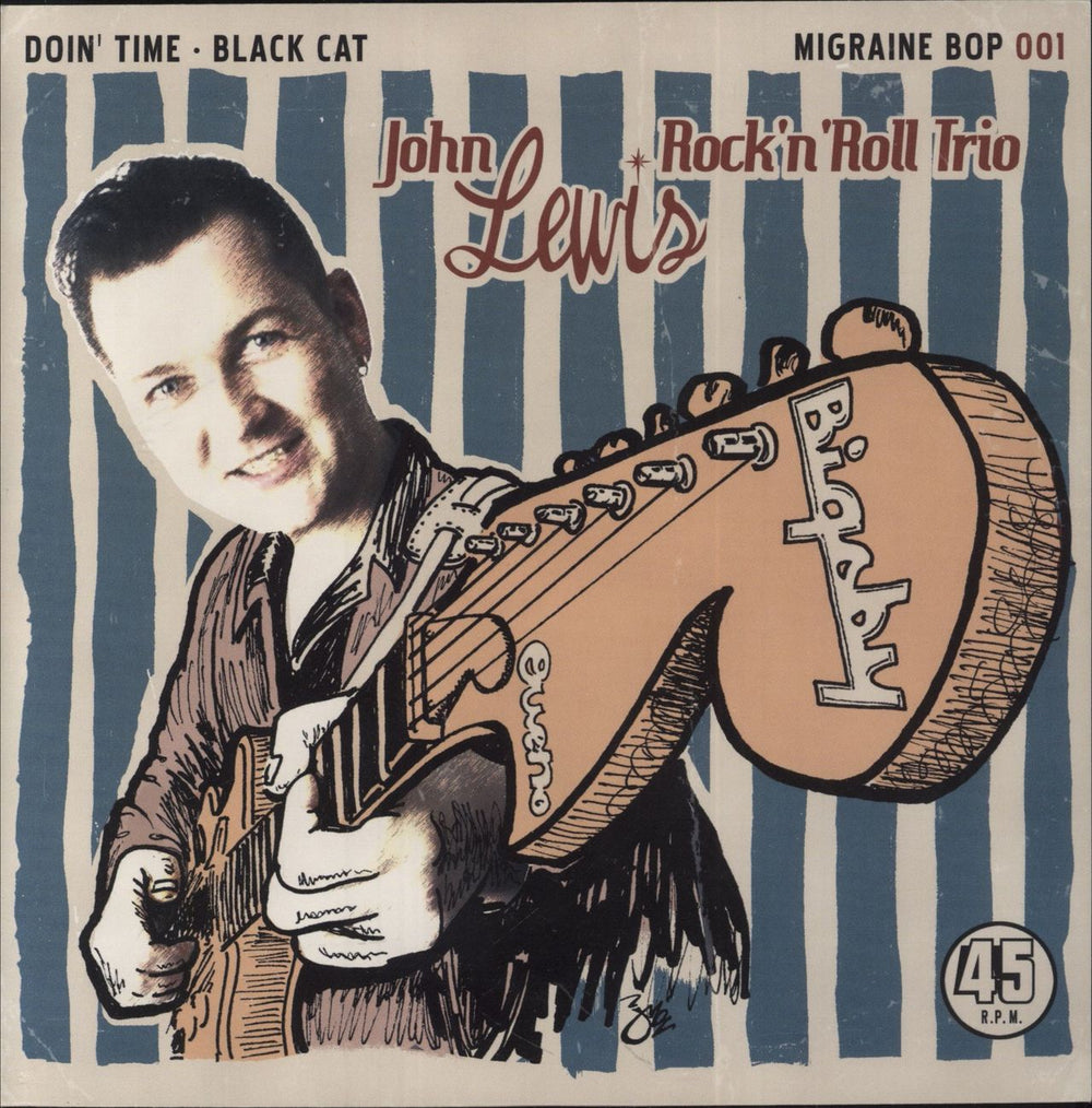 John Lewis [Rockabilly] Doin' Time / Black Cat - Yellow Vinyl German 7" vinyl single (7 inch record / 45) MR45-001