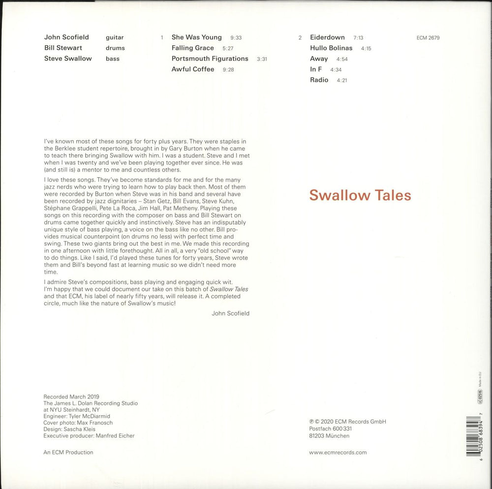 John Scofield Swallow Tales German vinyl LP album (LP record) 602508683947