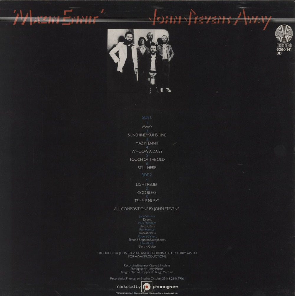 John Stevens Mazin Ennit UK vinyl LP album (LP record)