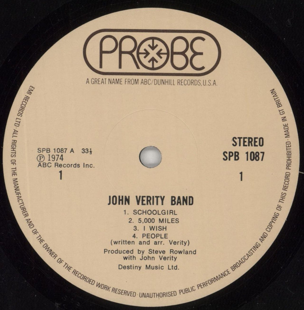 John Verity Band John Verity Band UK vinyl LP album (LP record) 79WLPJO849092
