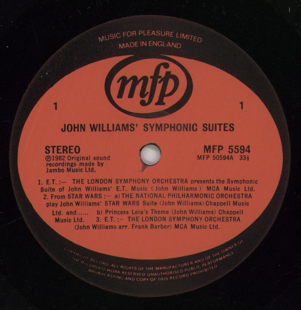 John Williams (Composer) Symphonic Suites UK vinyl LP album (LP record) WIALPSY499320