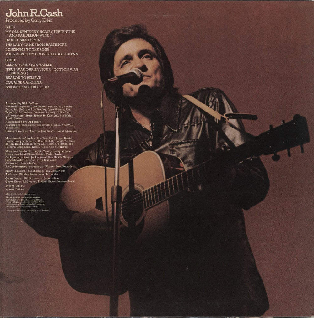 Johnny Cash John R Cash UK vinyl LP album (LP record)