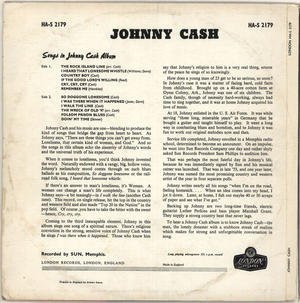 Johnny Cash Johnny Cash UK vinyl LP album (LP record) JCSLPJO340763