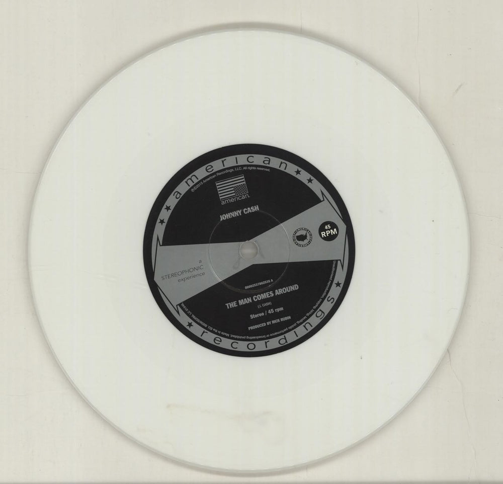 Johnny Cash The Man Comes Around - RSD15 - White Vinyl UK 7" vinyl single (7 inch record / 45) JCS07TH683541