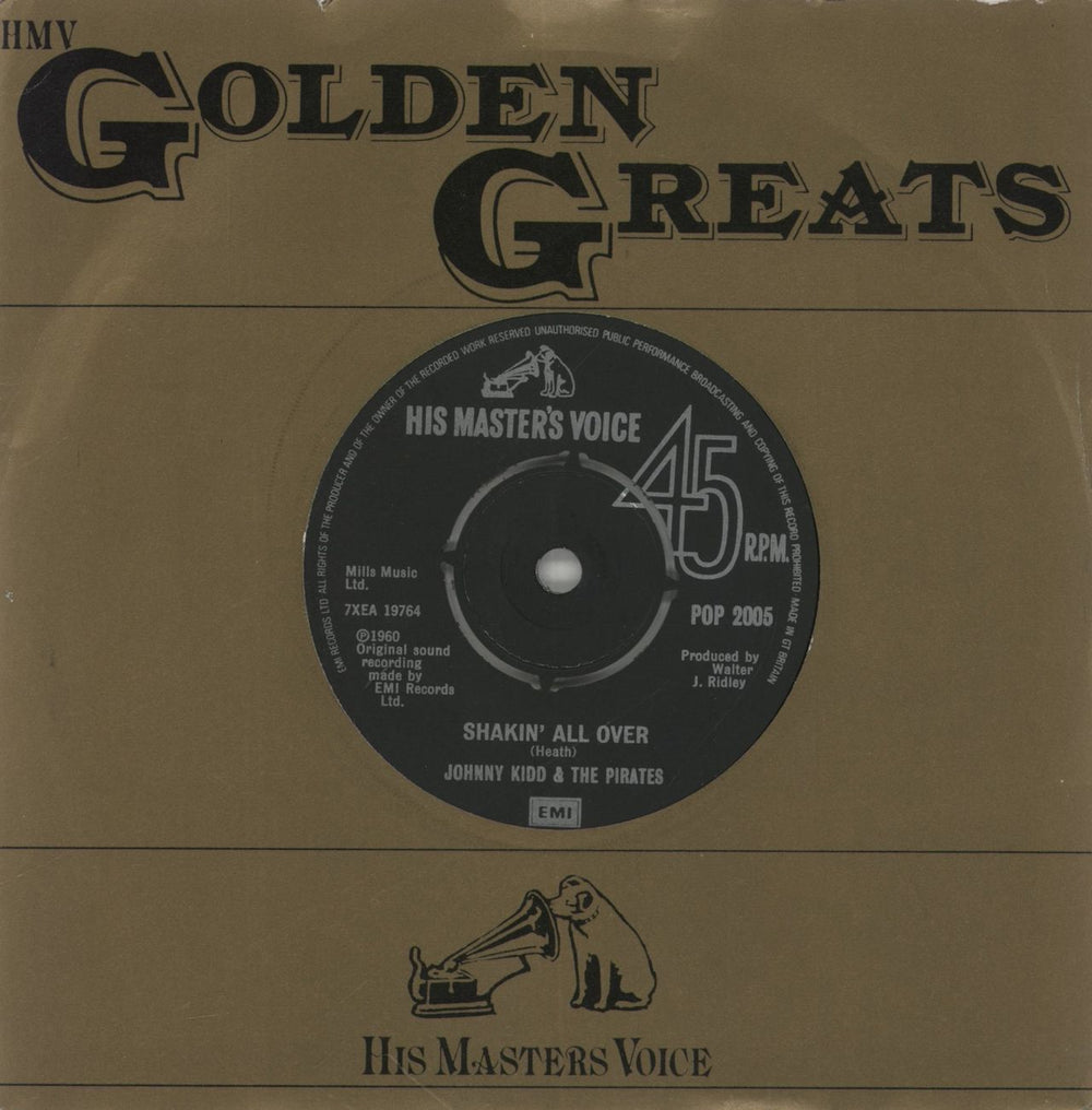 Johnny Kidd & The Pirates Shakin' All Over UK 7" vinyl single (7 inch record / 45) POP2005