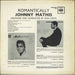 Johnny Mathis Romantically UK vinyl LP album (LP record)