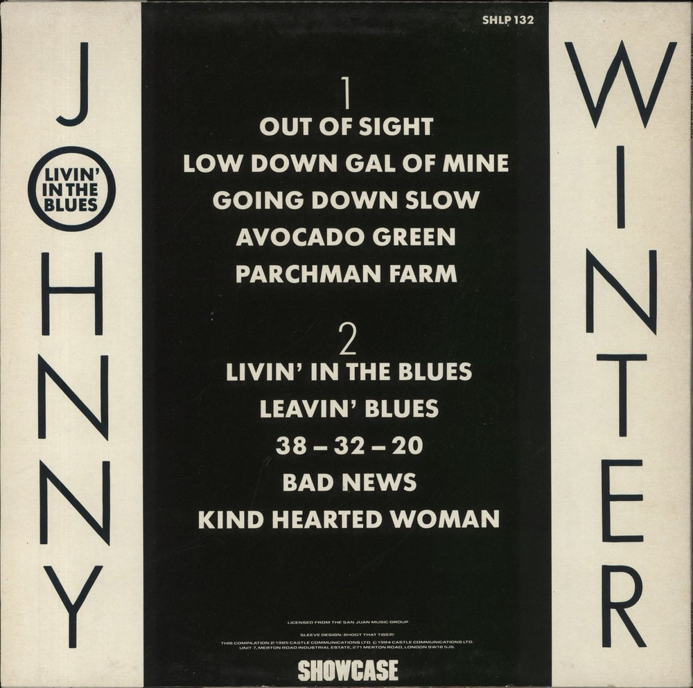 Johnny Winter Livin' In the Blues UK vinyl LP album (LP record)