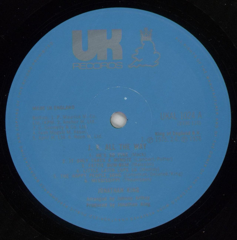 Jonathan King J.K. All The Way UK vinyl LP album (LP record) KJOLPJK867867