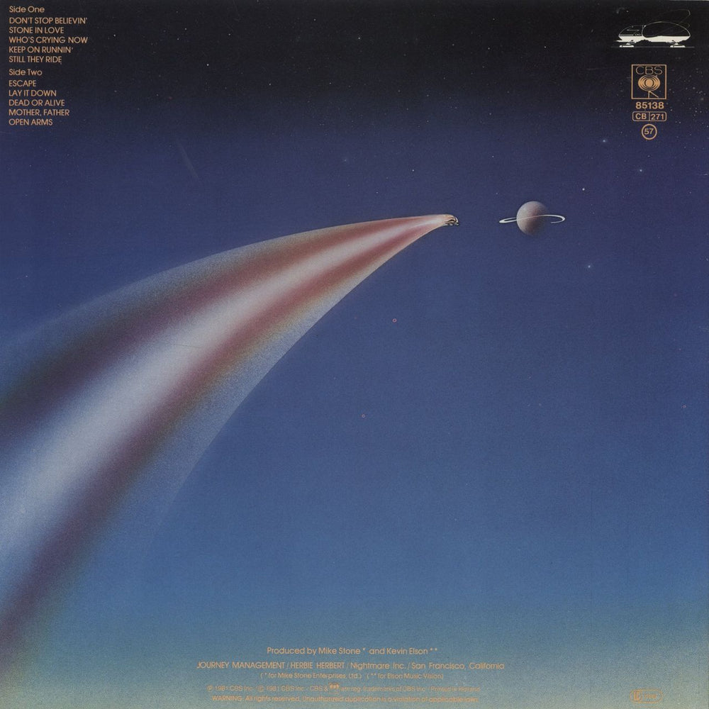 Journey Escape - 1st + Inner UK vinyl LP album (LP record)