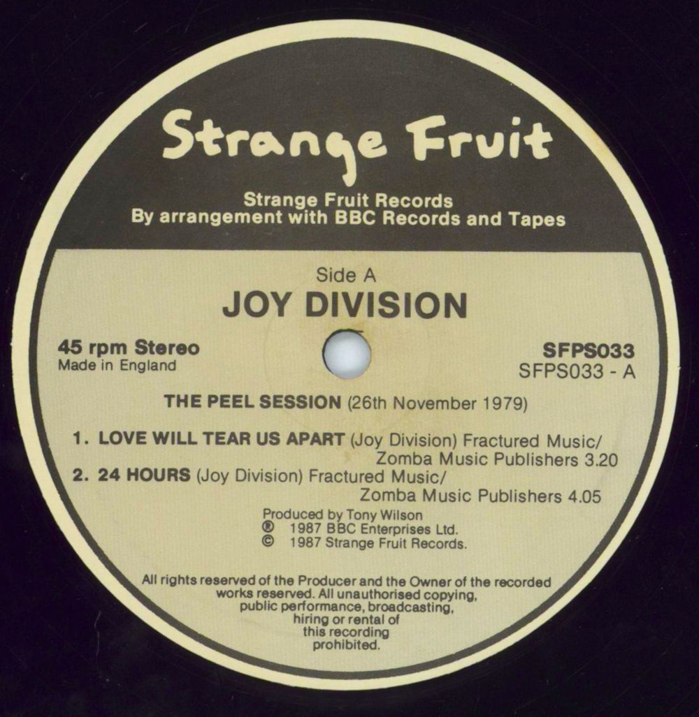 Joy Division The Peel Sessions - textured sleeve - EX UK 12" vinyl single (12 inch record / Maxi-single) JOY12TH805905