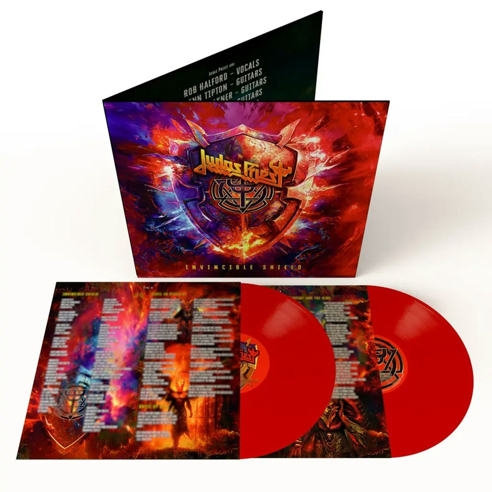 Judas Priest Invincible Shield - Red Vinyl - Sealed UK 2-LP vinyl record set (Double LP Album) 19658851671