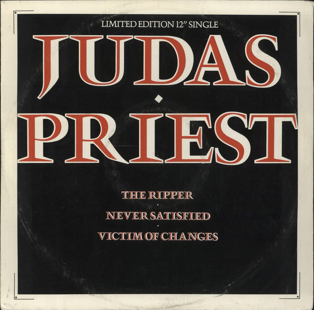 Judas Priest The Ripper - Ruby Red vinyl UK 12" vinyl single (12 inch record / Maxi-single) GULS7112