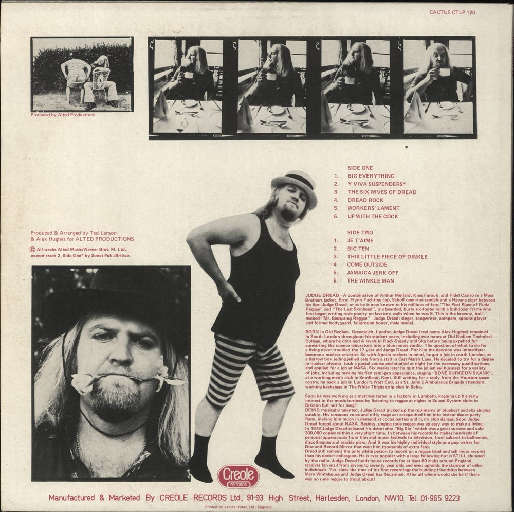 Judge Dread The Best/Worst Of Judge Dread UK vinyl LP album (LP record)