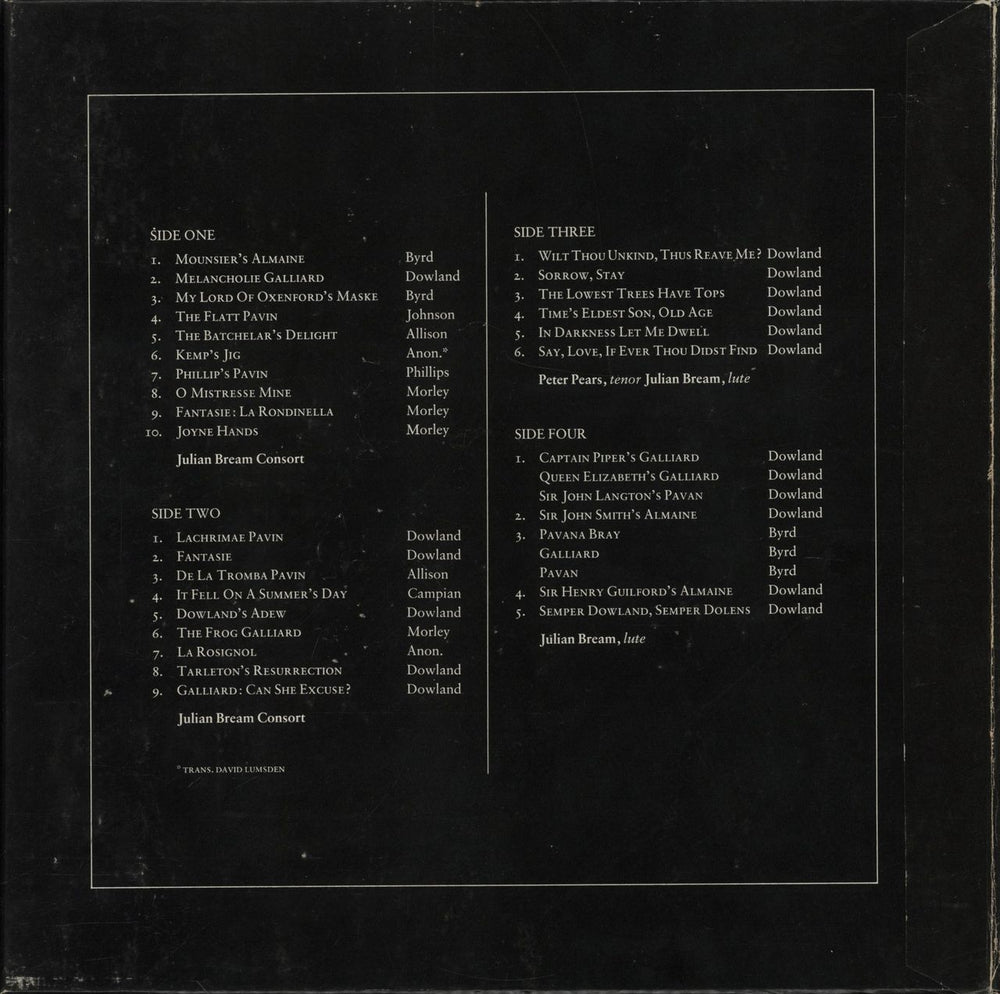 Julian Bream Elizabethan Serenade UK Vinyl Box Set