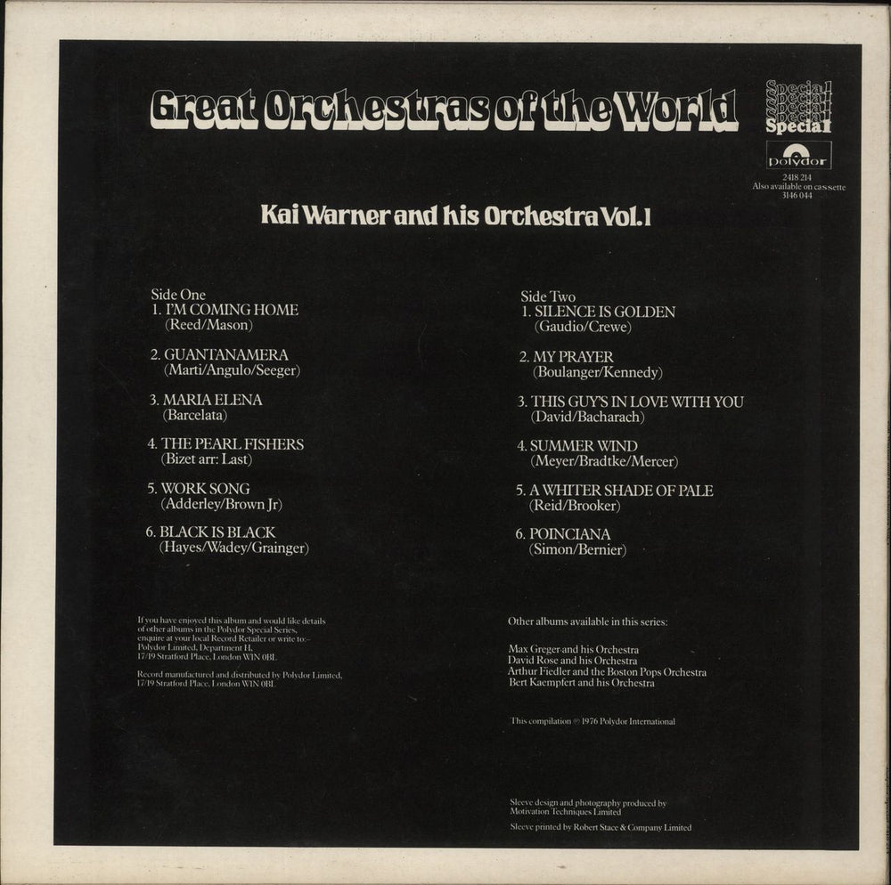 Kai Warner Great Orchestras Of The World - Kai Warner & His Orchestra UK vinyl LP album (LP record)