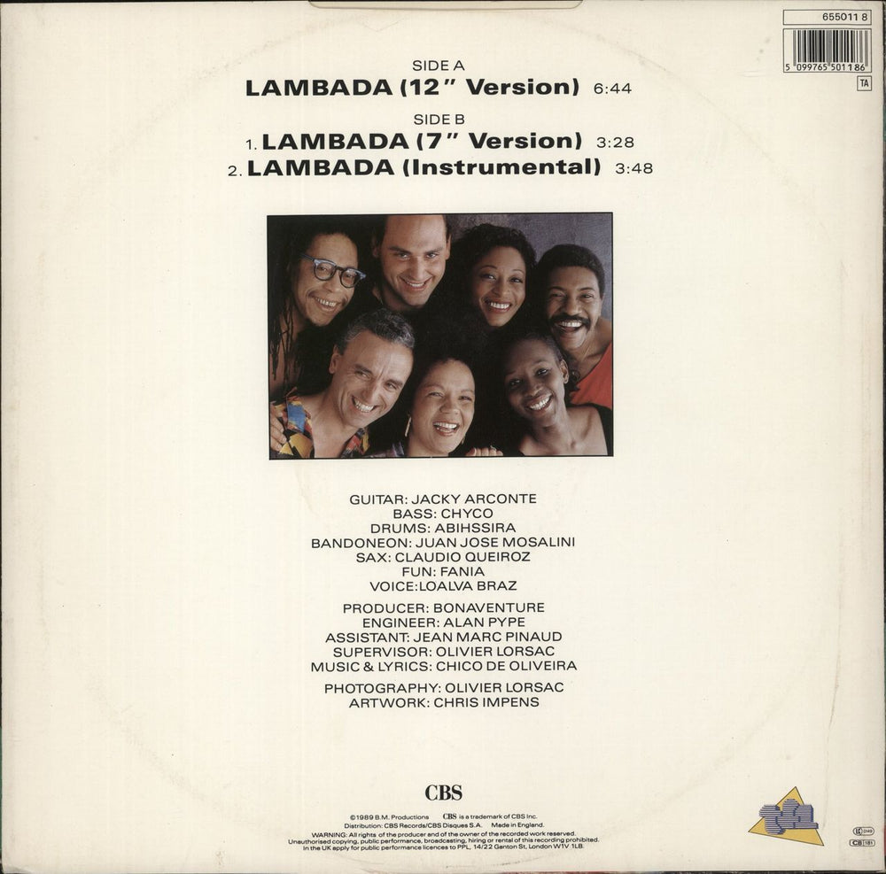 Kaoma Lambada UK 12" vinyl single (12 inch record / Maxi-single) 5099765501186
