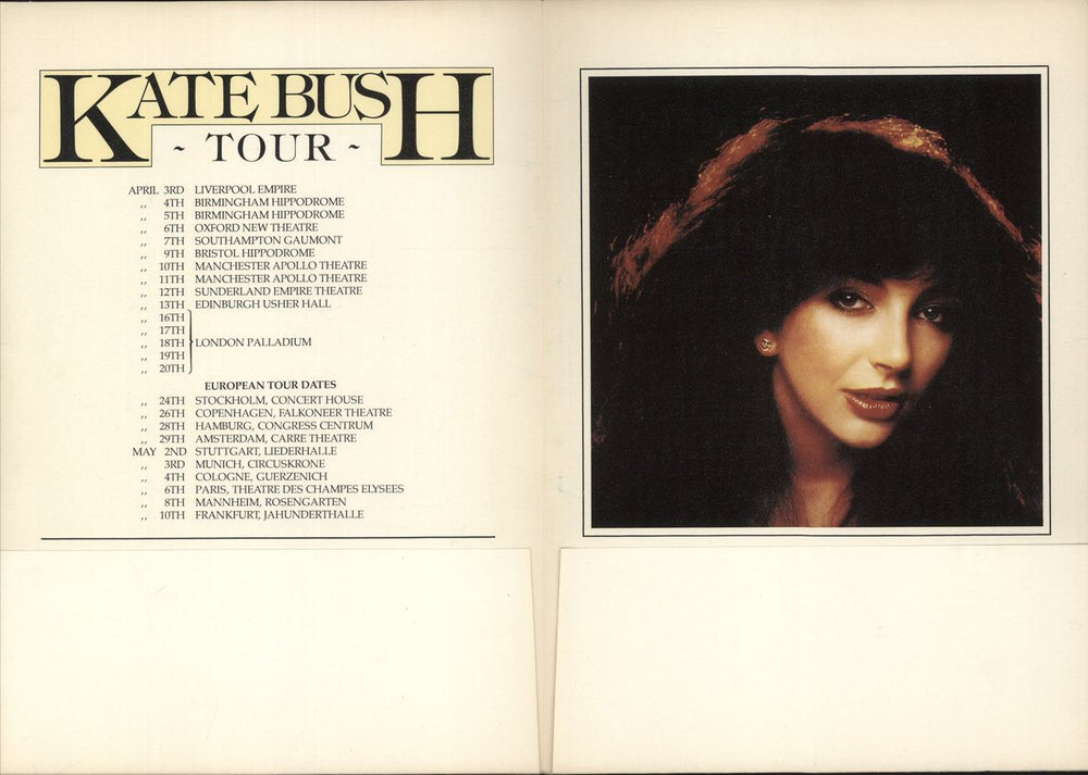 Kate Bush Kate Bush Tour + Postcards UK tour programme