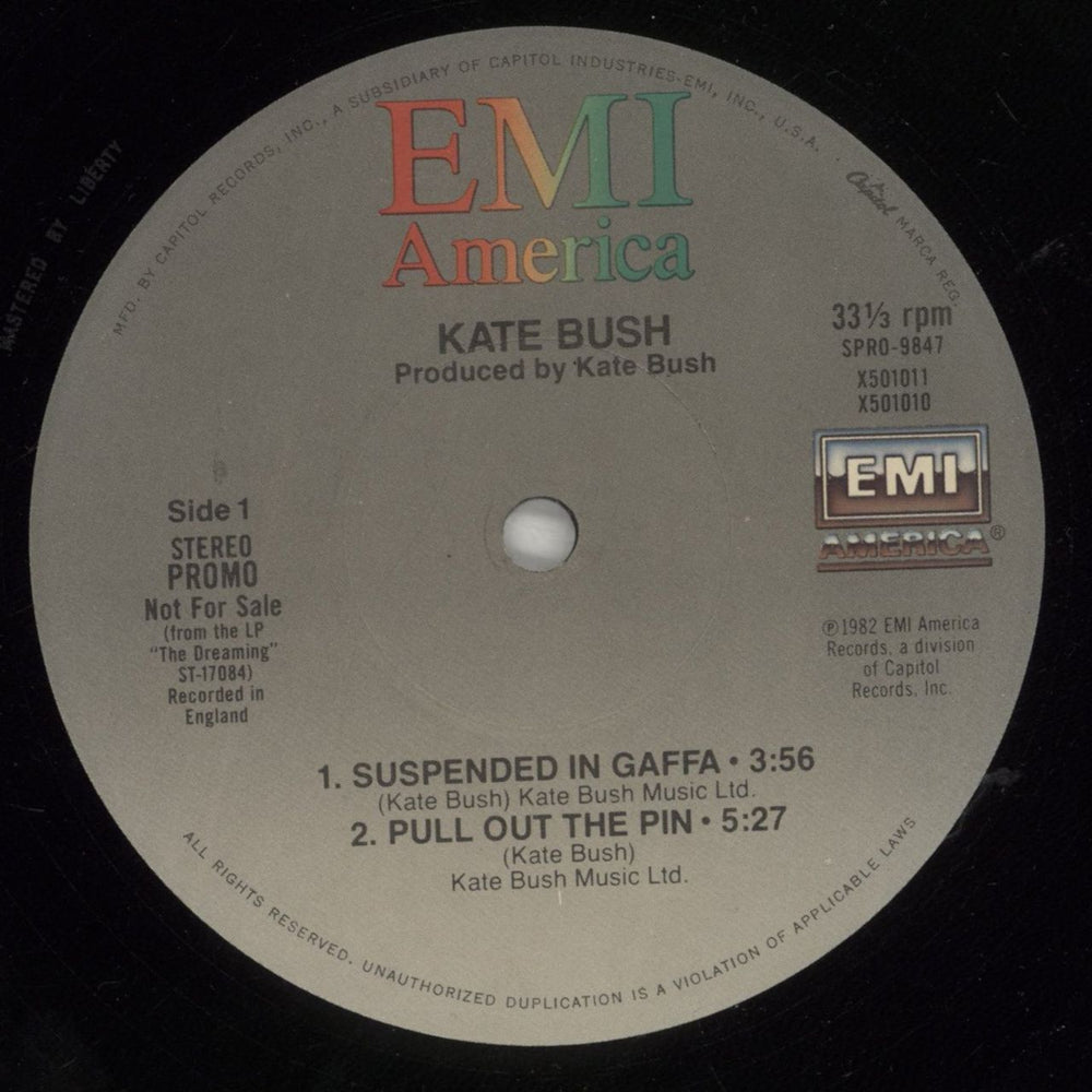 Kate Bush Selections From The Dreaming US Promo 12" vinyl single (12 inch record / Maxi-single) SPRO-9847/8