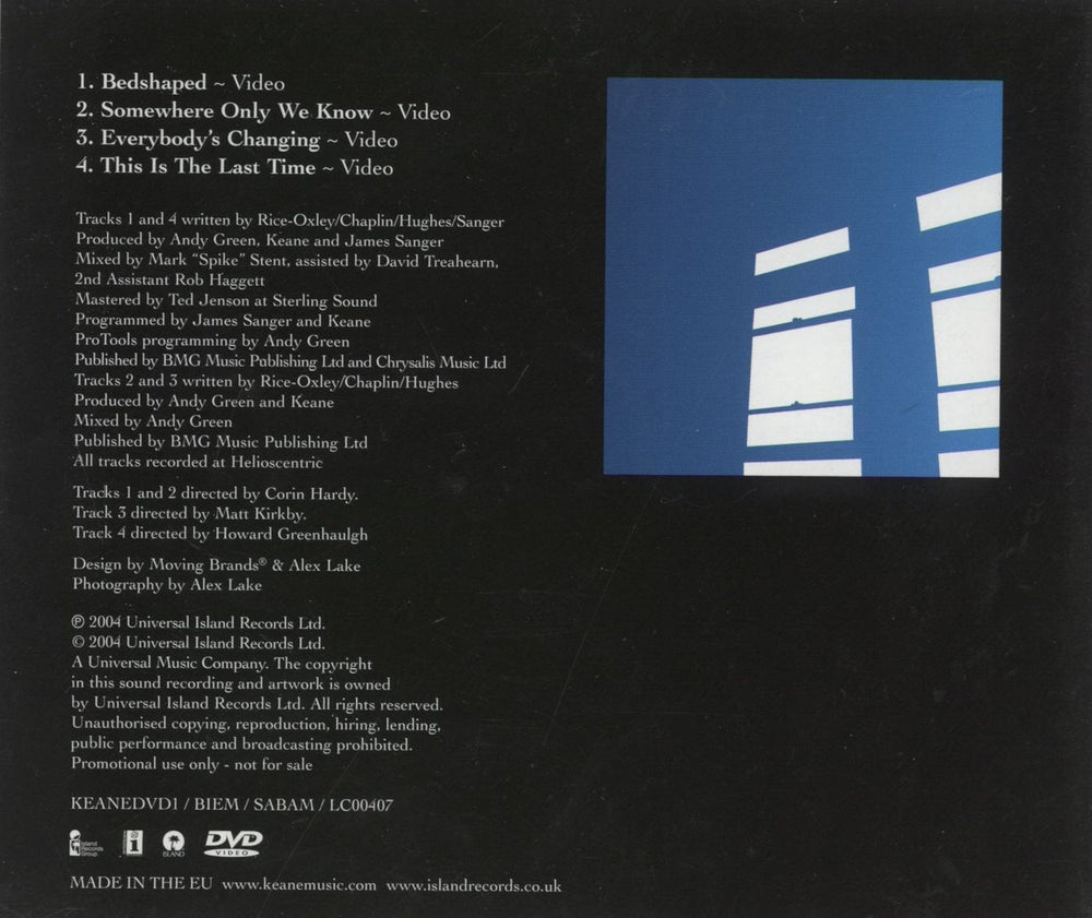 Keane (00s) The Videos UK Promo DVD Single