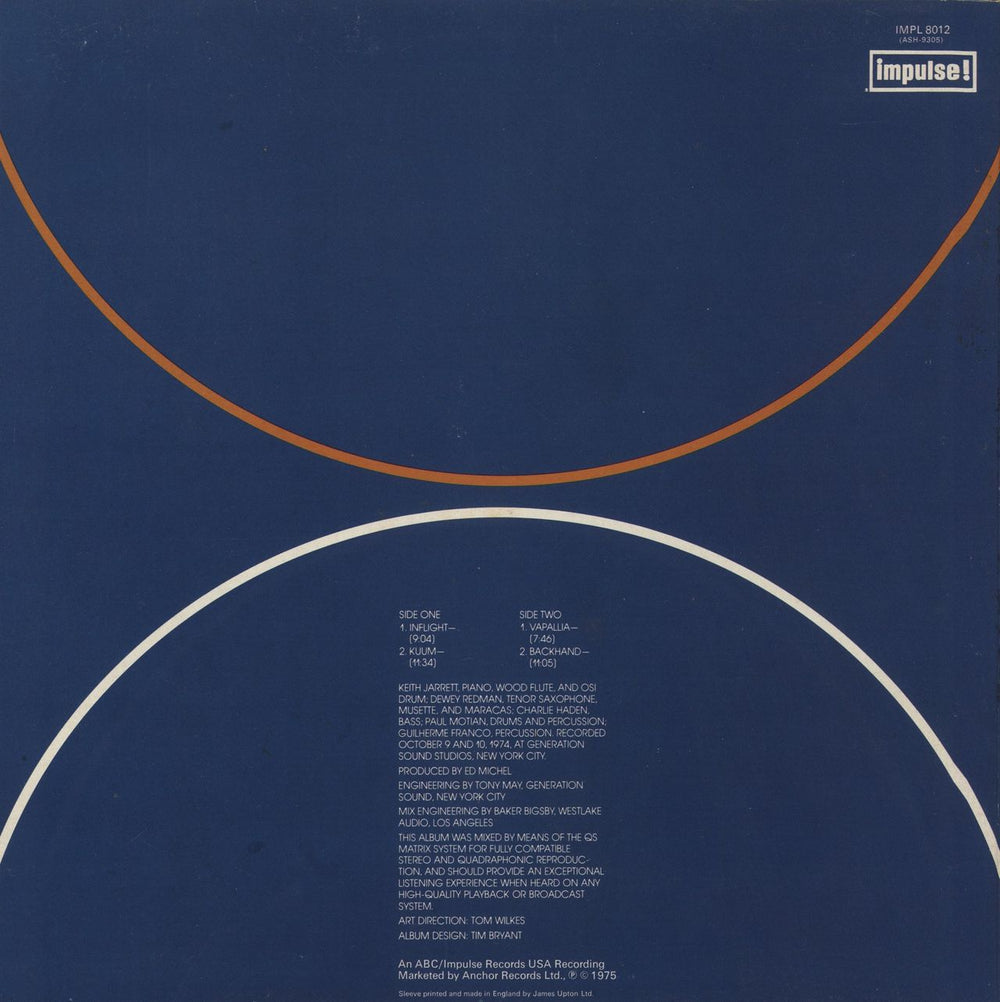 Keith Jarrett Back Hand - EX UK vinyl LP album (LP record)