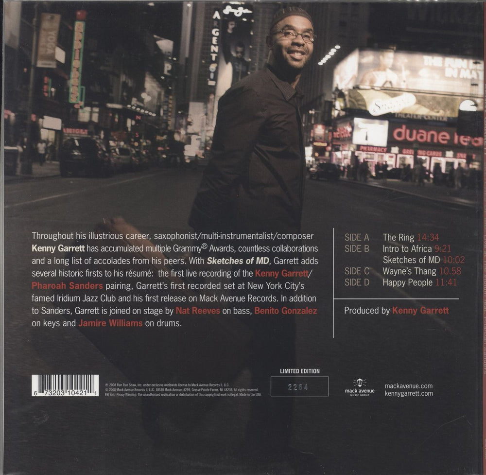 Kenny Garrett Sketches Of MD (Live At The Iridium Featuring Pharoah Sanders) - RSD '22 - Red Vinyl US 2-LP vinyl record set (Double LP Album) 673203104211