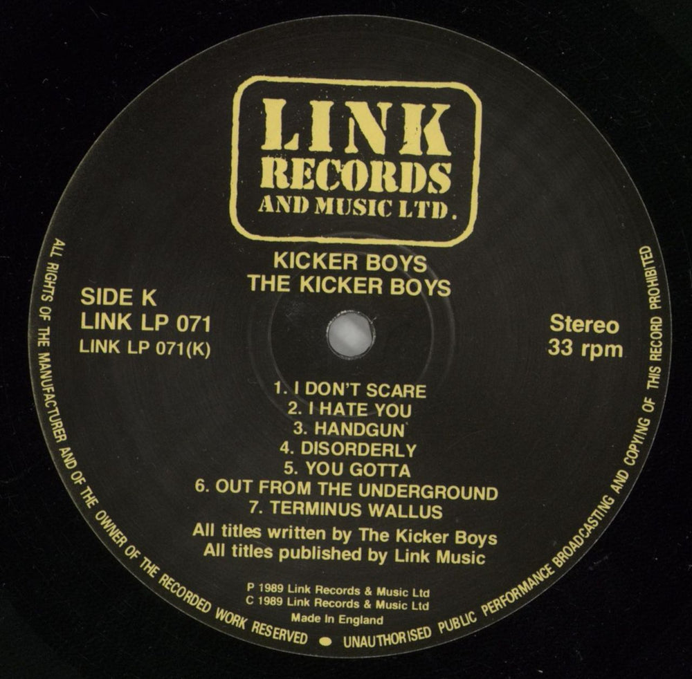 Kicker Boys Kicker Boys UK vinyl LP album (LP record) 8-CLPKI866220
