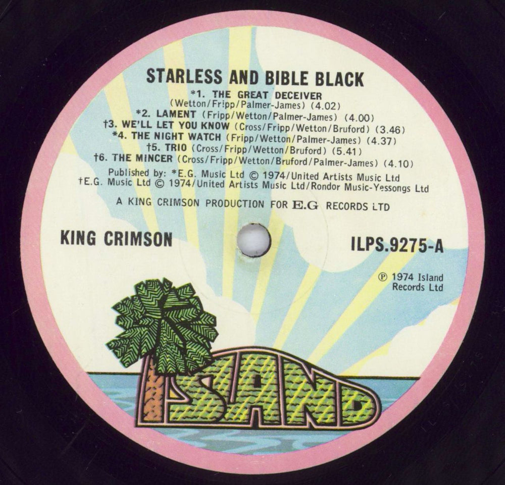 King Crimson Starless And Bible Black - VG UK vinyl LP album (LP record) KNCLPST833905