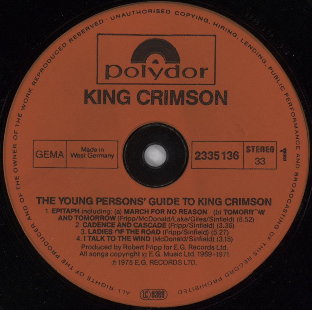 King Crimson The Young Person's Guide To King Crimson German 2-LP vinyl record set (Double LP Album) KNC2LTH822474