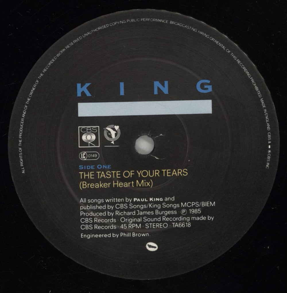 King The Taste Of Your Tears UK 12" vinyl single (12 inch record / Maxi-single) K-G12TH116254