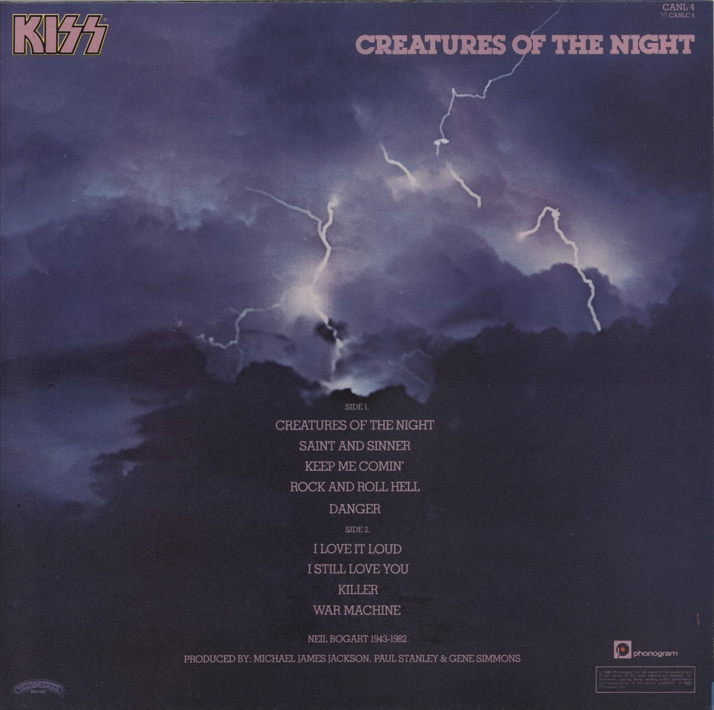 Kiss Creatures Of The Night - Casablanca Label UK vinyl LP album (LP record)
