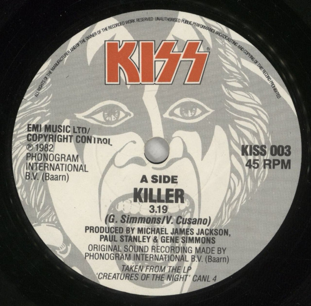 Kiss Killer - Retracting Tongue P/S - VG UK 7" vinyl single (7 inch record / 45) KIS07KI872130