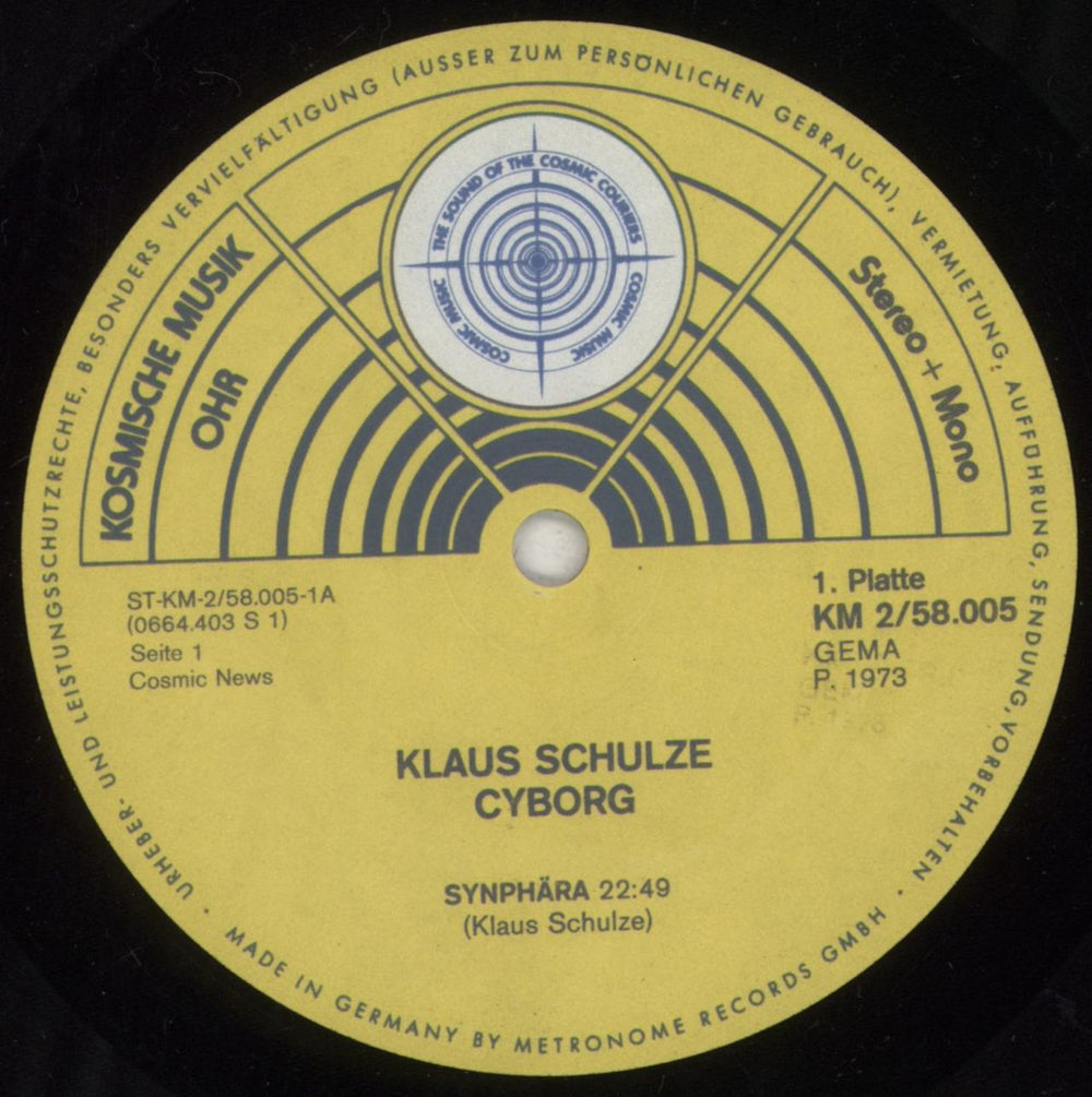 Klaus Schulze Cyborg German 2-LP vinyl record set (Double LP Album) ULZ2LCY210937