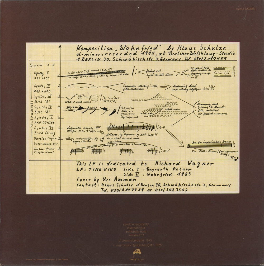 Klaus Schulze Timewind - VG UK vinyl LP album (LP record)