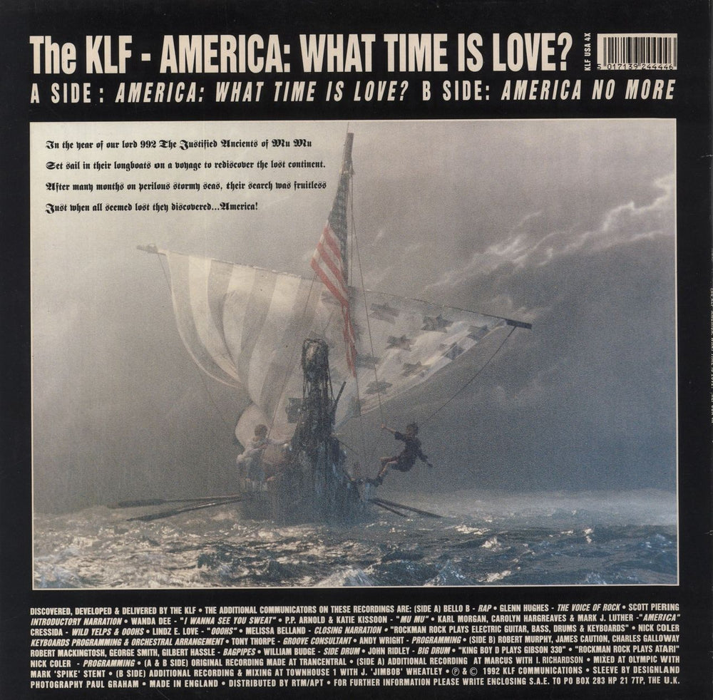 KLF America: What Time Is Love? UK 12" vinyl single (12 inch record / Maxi-single) 5017139244446