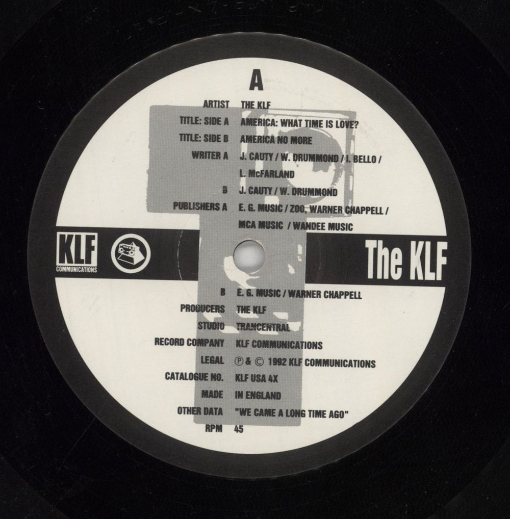 KLF America: What Time Is Love? UK 12" vinyl single (12 inch record / Maxi-single) KLF12AM106538