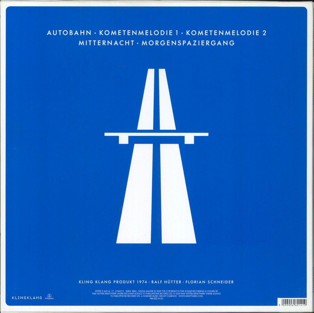 Kraftwerk Autobahn - Blue Vinyl UK vinyl LP album (LP record) 5099996601419