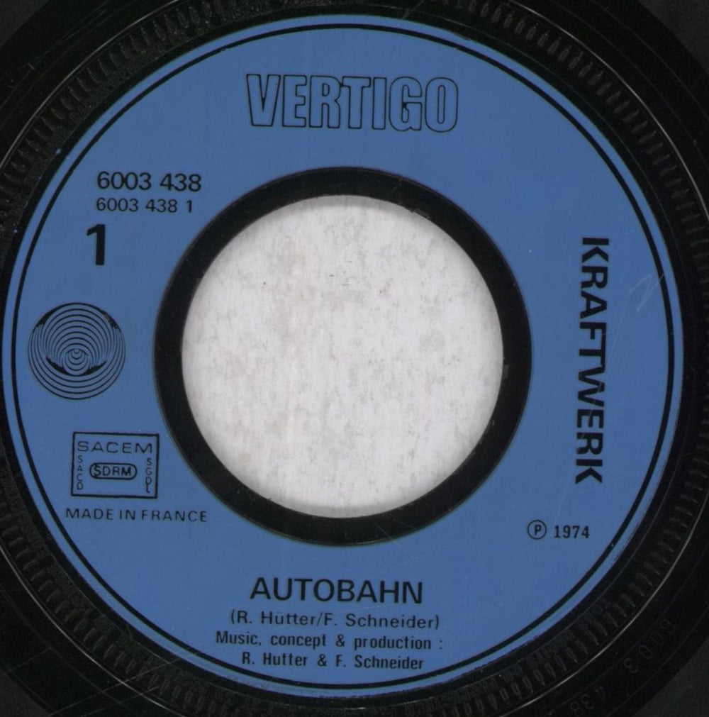 Kraftwerk Autobahn French 7" vinyl single (7 inch record / 45) KRA07AU207704